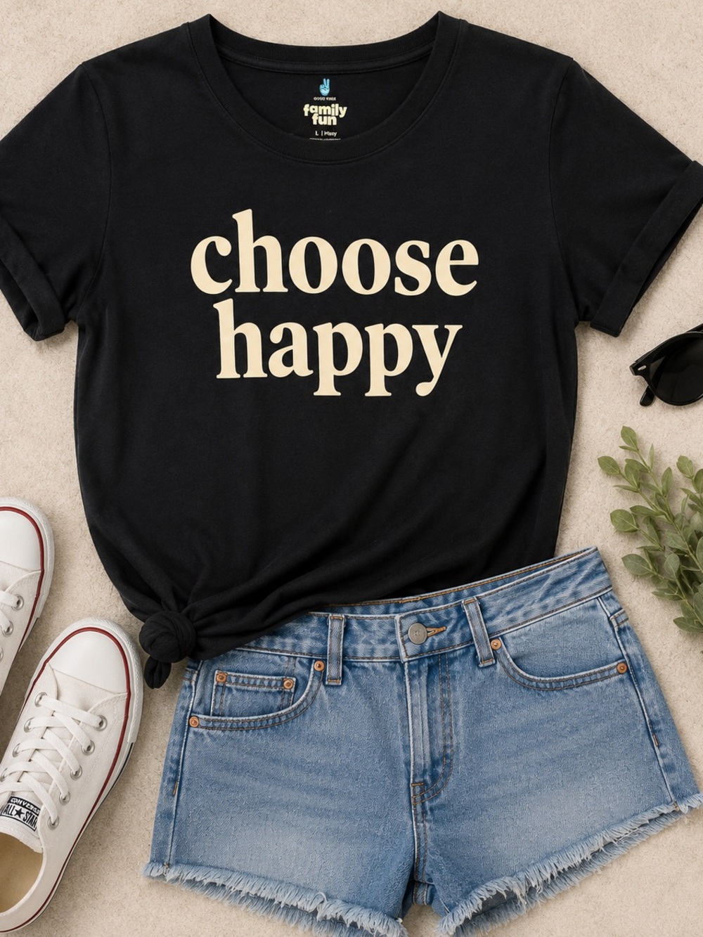 Choose Happy Black Graphic Tee -
